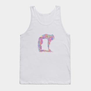 Yoga Excercise in Form Silhouette Shape Text Word Cloud Tank Top